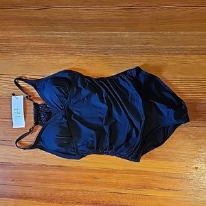 Black one piece bathing suit